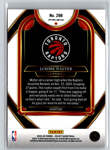 2024-25 Panini Select #298 Ja'Kobe Walter Red Cracked Ice Prizm Q67