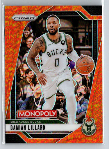 2024-25 Panini Prizm Monopoly #8 Damian Lillard Orange Prizms #/149 Q68