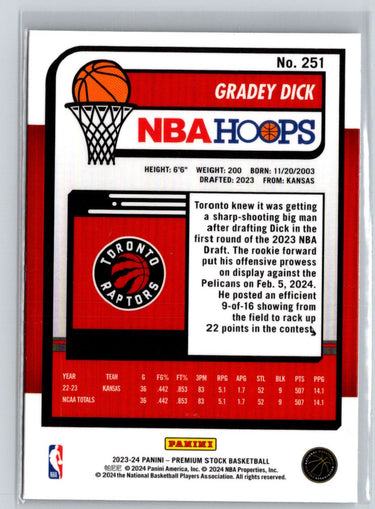2023-24 Hoops Premium Stock #251 Gradey Dick Q68