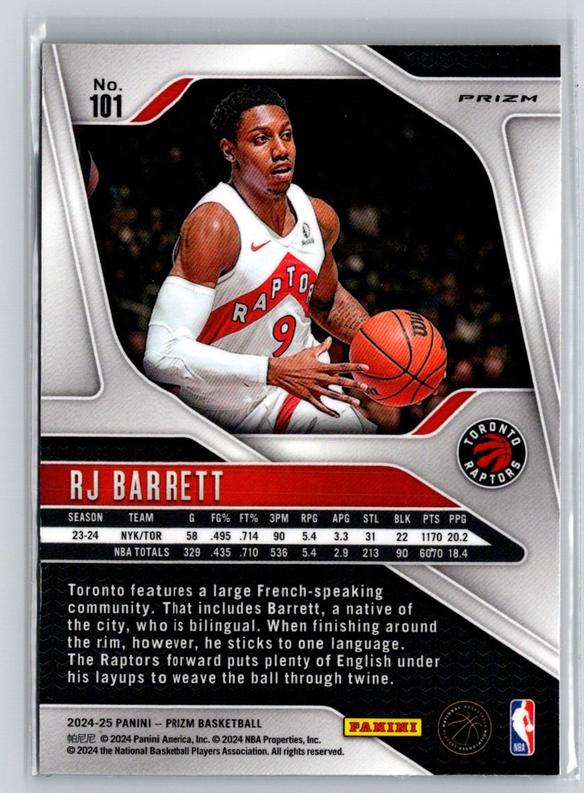 2024-25 Panini Prizm #101 RJ Barrett Prizms Hyper Q68