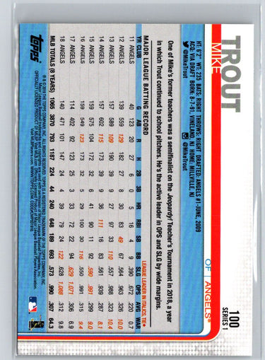 2019 Topps #100 Mike Trout Q68
