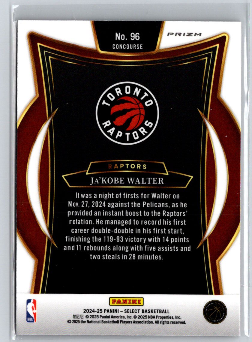 2024-25 Panini Select #96 Ja'Kobe Walter Red Cracked Ice Prizm Q69