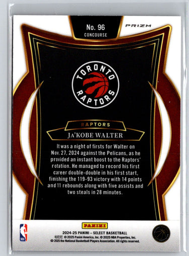 2024-25 Panini Select #96 Ja'Kobe Walter Red Cracked Ice Prizm Q69