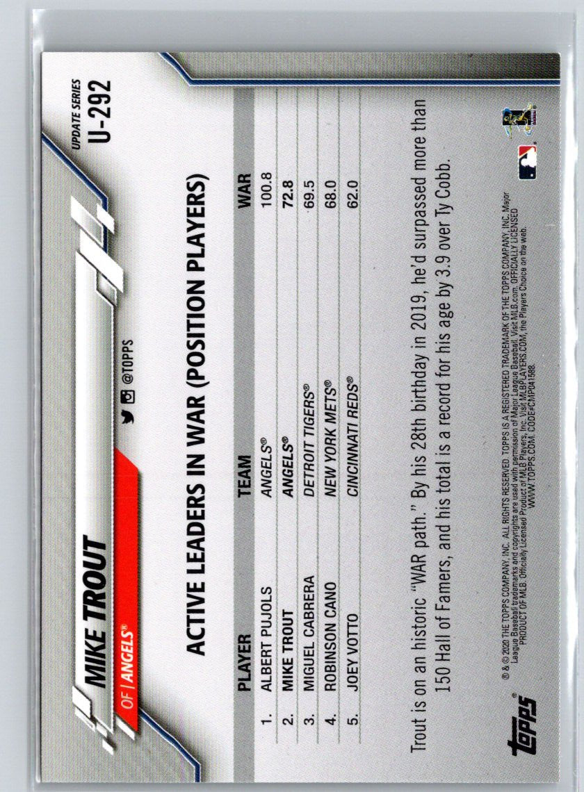 2020 Topps Update #U-292 Mike Trout Q70