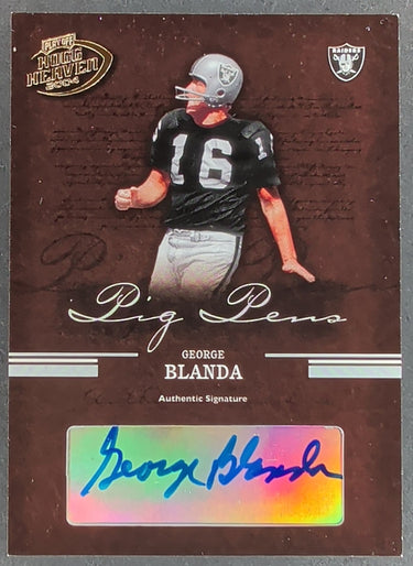 2004 Playoff Hogg Heaven #PP-7 George Blanda Pig Pens Autographs #/100 T06