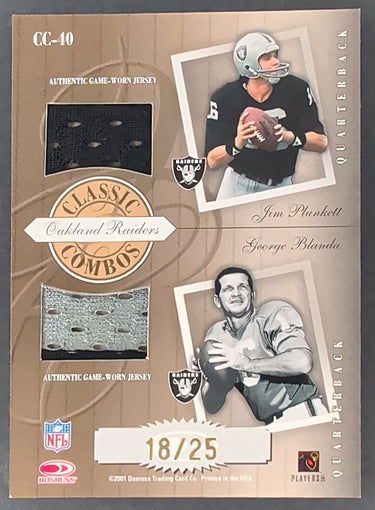 2001 Donruss Classics Plunkett Blanda Stabler Lambert GU Jerseys #/25 T11