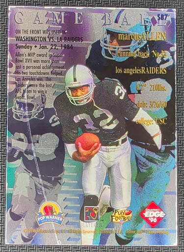 1996 Collector's Edge Advantage #SB7 Marcus Allen Super Bowl Game Ball T22