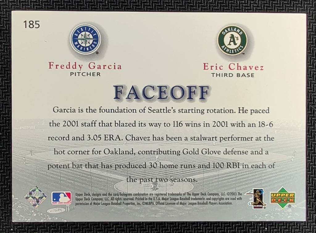 2003 Upper Deck Game Face #185 Freddy Garcia / Eric Chavez FO U02