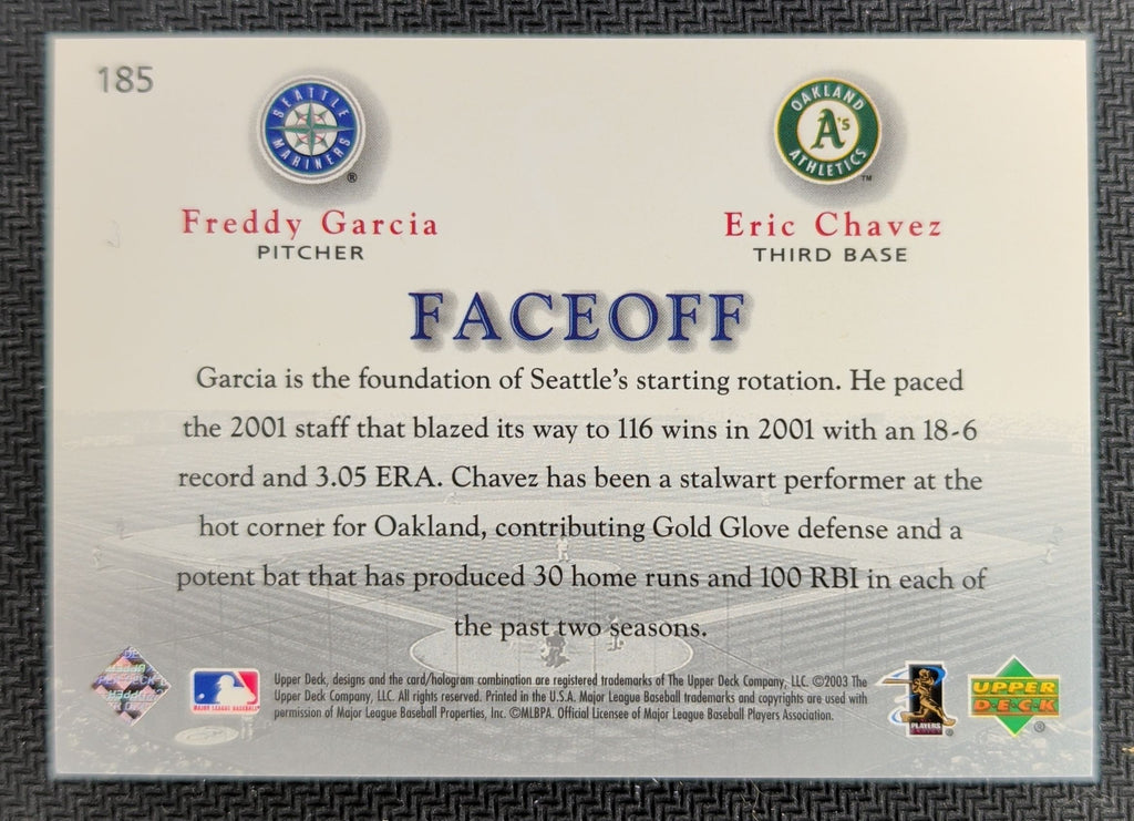 2003 Upper Deck Game Face #185 Freddy Garcia / Eric Chavez FO U06