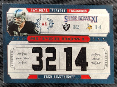 2008 Playoff National Treasures #5 Fred Biletnikoff Super Bowl Material #/25 U15