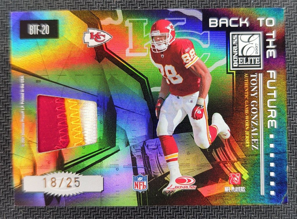 2007 Donruss Elite Dave Casper Tony Gonzalez Dual GU Patch /25 U16