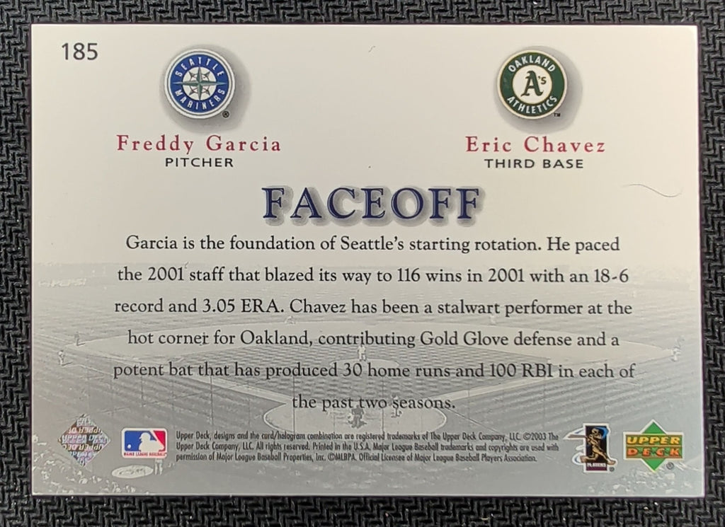 2003 Upper Deck Game Face #185 Freddy Garcia / Eric Chavez FO U17