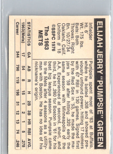 1976 SSPC 1963 New York Mets #NNO Pumpsie Green V01
