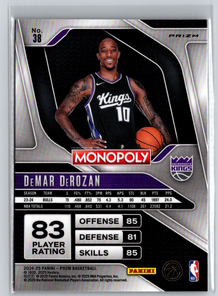 2024-25 Panini Prizm Monopoly #38 DeMar DeRozan Red Prizms V01