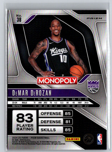2024-25 Panini Prizm Monopoly #38 DeMar DeRozan Red Prizms V01