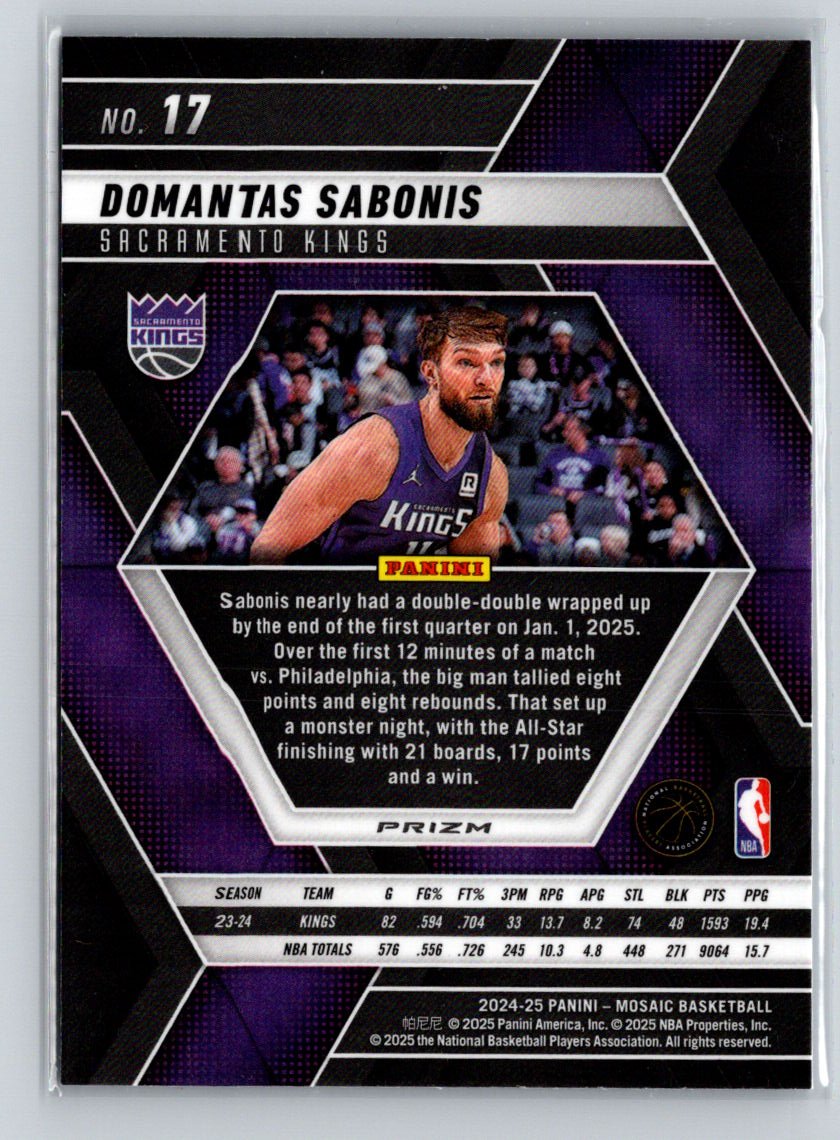 2024-25 Panini Mosaic #17 Domantas Sabonis Reactive Blue Mosaic V01