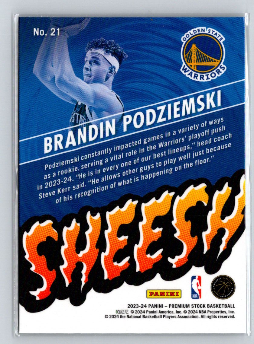 2023-24 Hoops Premium Stock #21 Brandin Podziemski Sheesh V01
