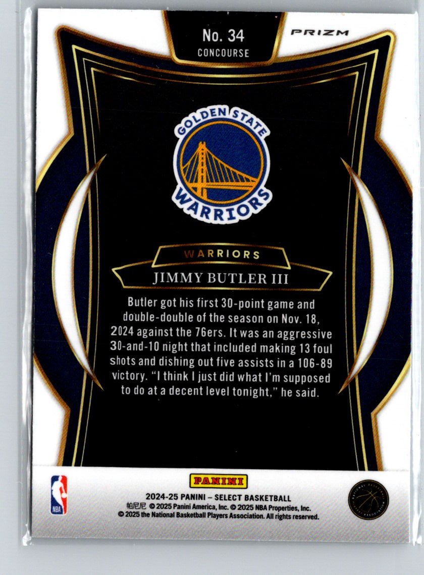 2024-25 Panini Select #34 Jimmy Butler III Silver Prizm V01