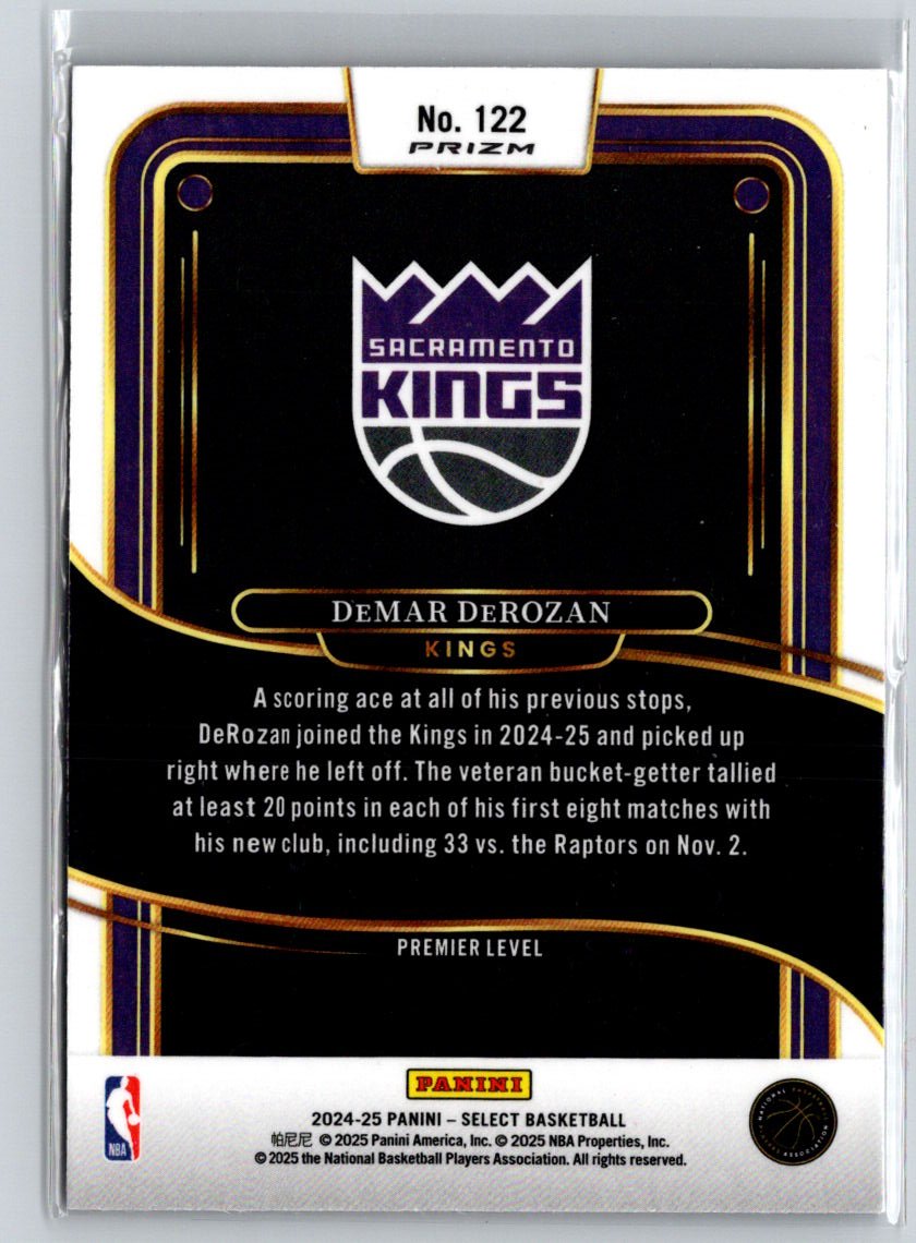 2024-25 Panini Select #122 DeMar DeRozan Red Wave Prizm V02