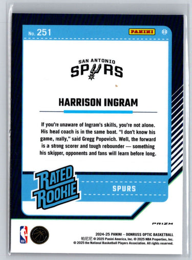 2024-25 Donruss Optic #251 Harrison Ingram Hyper Pink V03