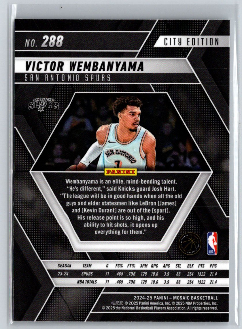 2024-25 Panini Mosaic #288 Victor Wembanyama V04