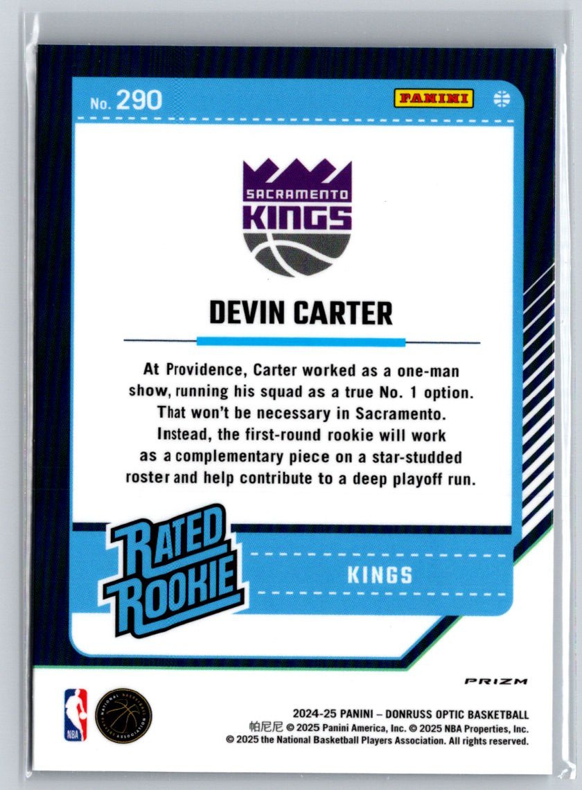 2024-25 Donruss Optic #290 Devin Carter Blue Velocity V04