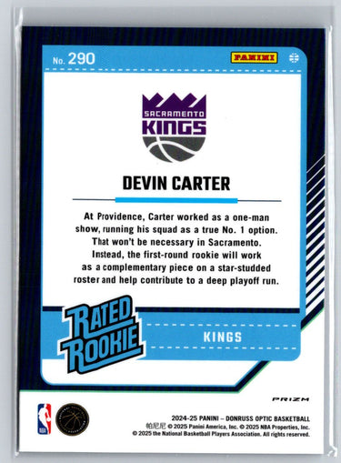 2024-25 Donruss Optic #290 Devin Carter Blue Velocity V04