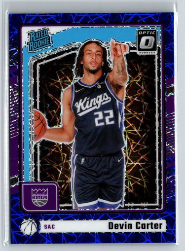 2024-25 Donruss Optic #290 Devin Carter Blue Velocity V04