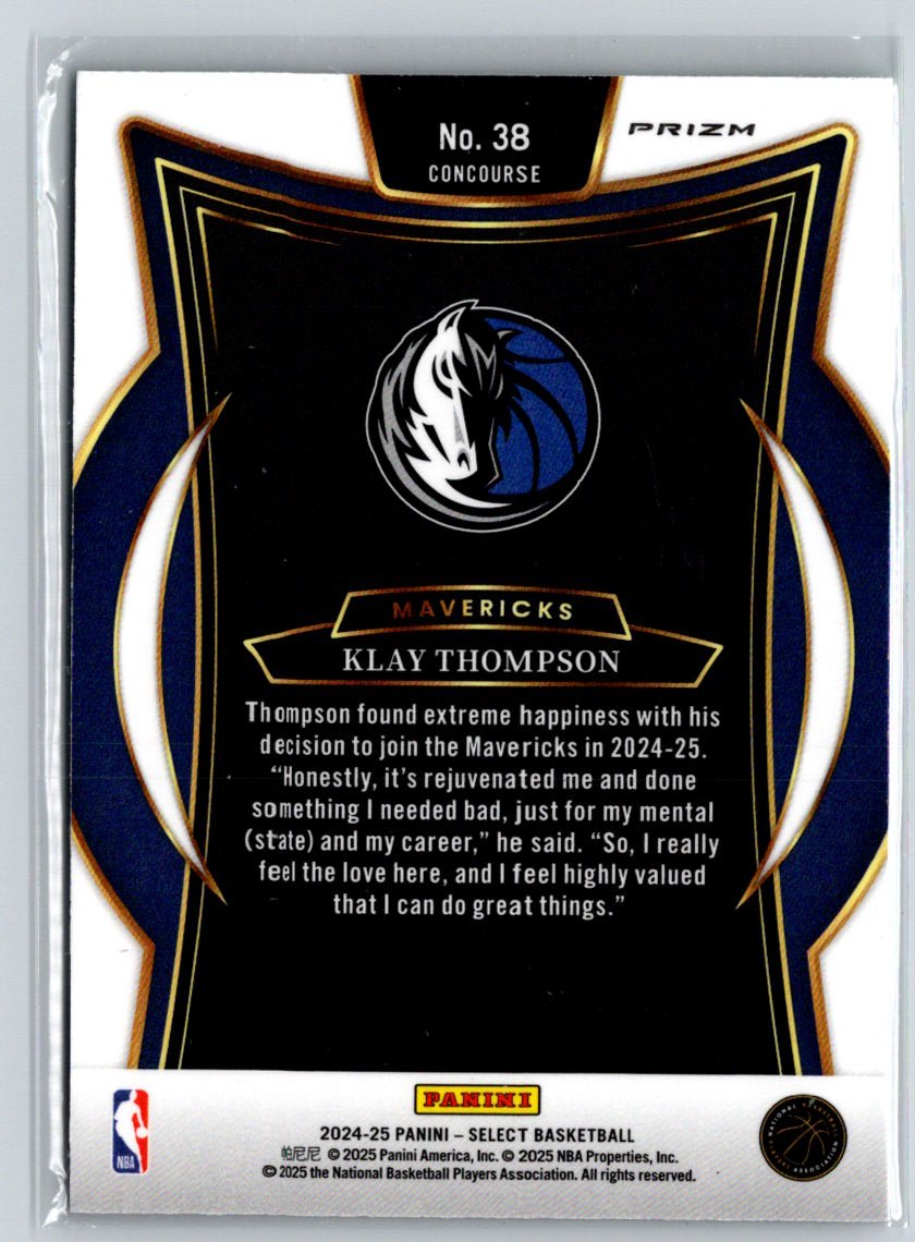 2024-25 Panini Select #38 Klay Thompson Tri-Color Prizm V04
