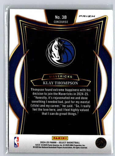 2024-25 Panini Select #38 Klay Thompson Tri-Color Prizm V04