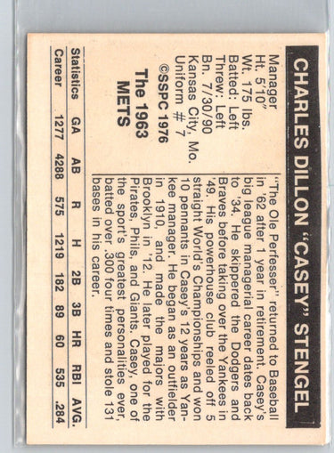 1976 SSPC 1963 New York Mets #NNO Casey Stengel V05
