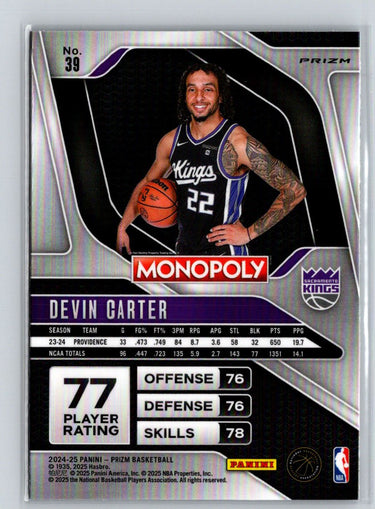 2024-25 Panini Prizm Monopoly #39 Devin Carter Ice Prizms V05