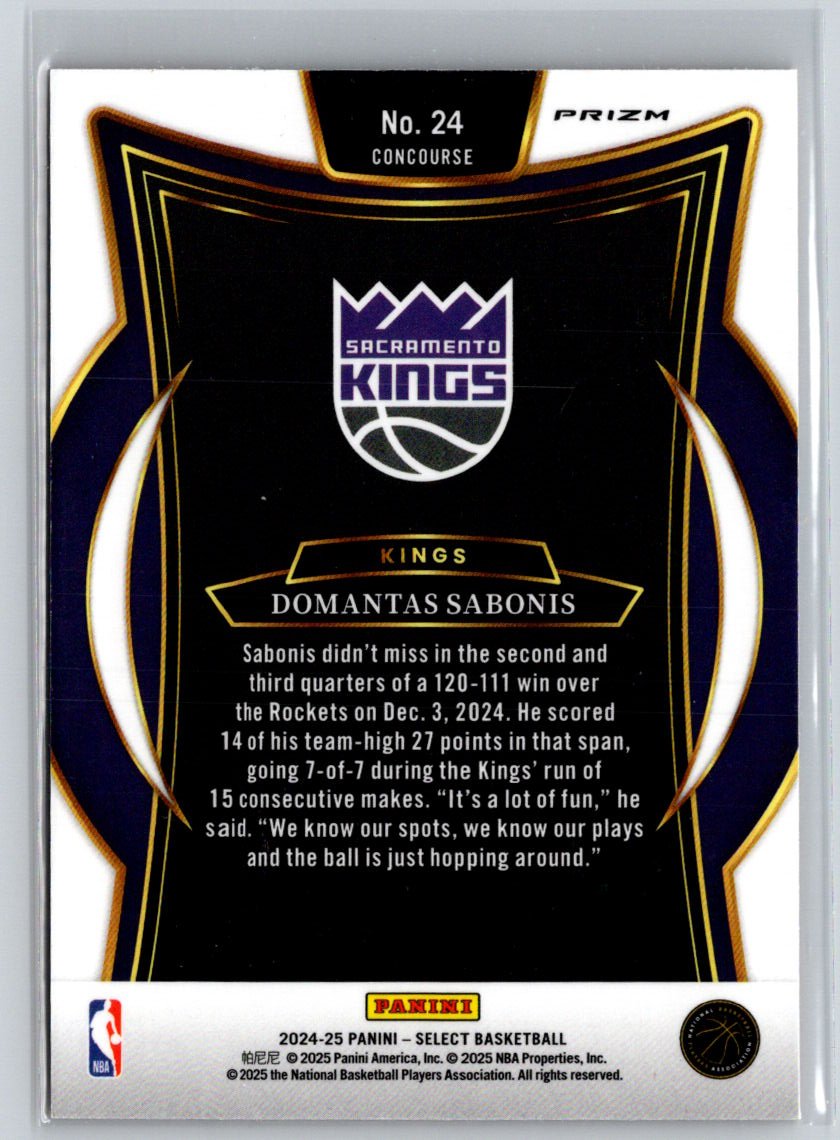 2023-24 Panini Select #25 Domantas Sabonis Orange Flash Prizms V05