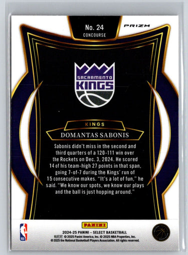 2023-24 Panini Select #25 Domantas Sabonis Orange Flash Prizms V05