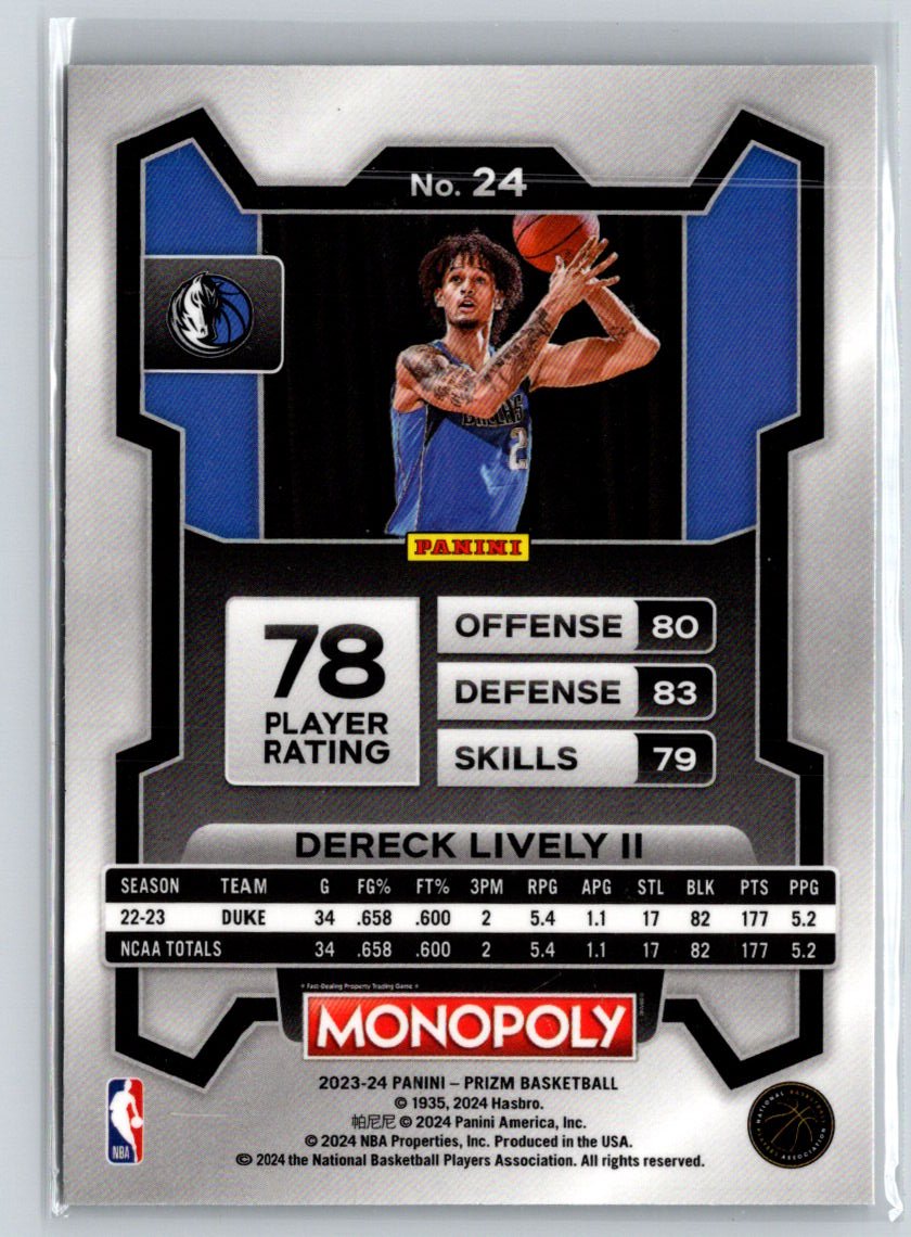 2023-24 Panini Prizm Monopoly #24 Dereck Lively II V05