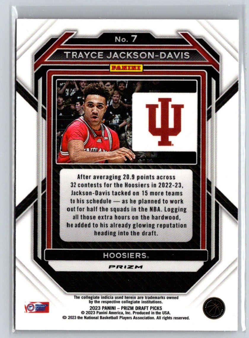 2023 Panini Prizm Draft Picks #7 Trayce Jackson-Davis Red Ice V05