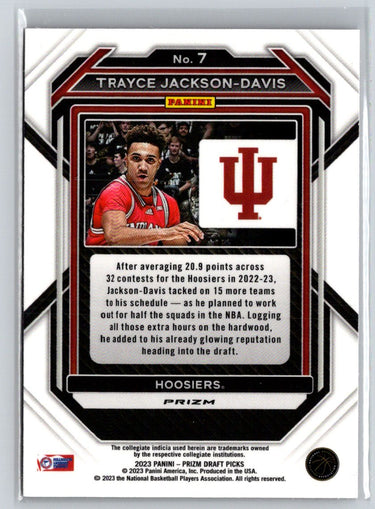 2023 Panini Prizm Draft Picks #7 Trayce Jackson-Davis Red Ice V05