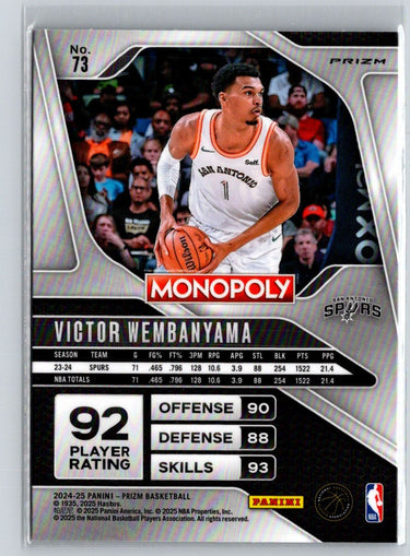 2024-25 Panini Prizm Monopoly #73 Victor Wembanyama V06