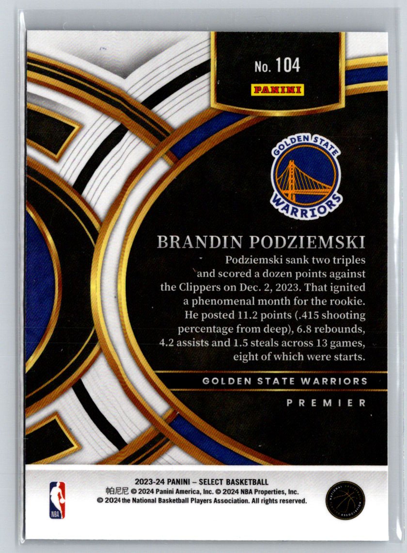 2023-24 Panini Select #104 Brandin Podziemski V06