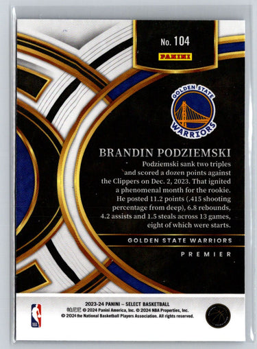2023-24 Panini Select #104 Brandin Podziemski V06