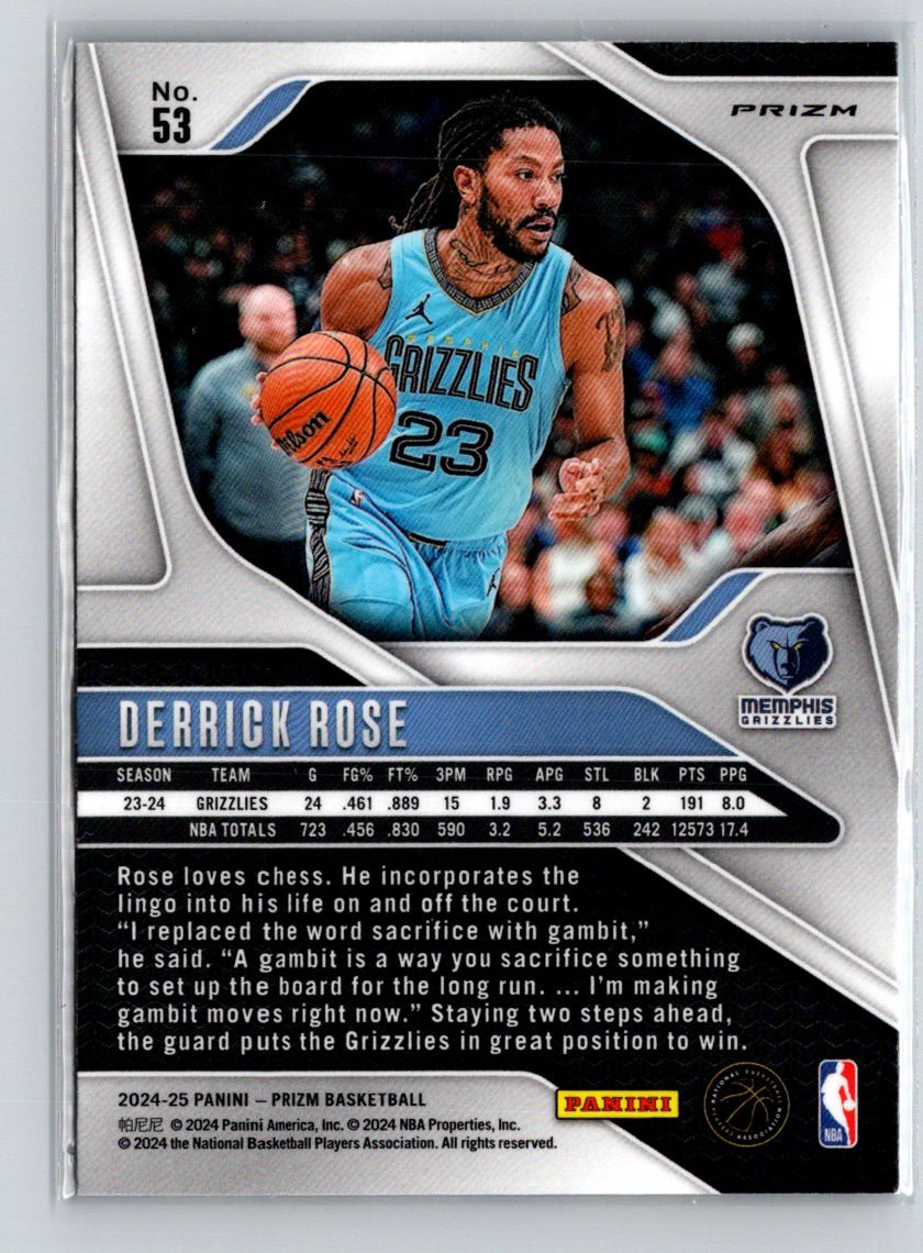2024-25 Panini Prizm #53 Derrick Rose Prizms Red White and Blue V06