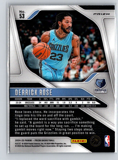 2024-25 Panini Prizm #53 Derrick Rose Prizms Red White and Blue V06