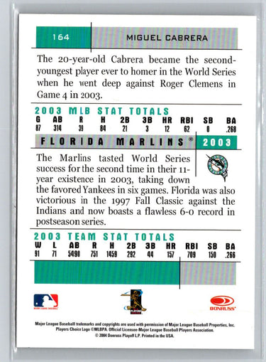 2004 Donruss Team Heroes #164 Miguel Cabrera V07