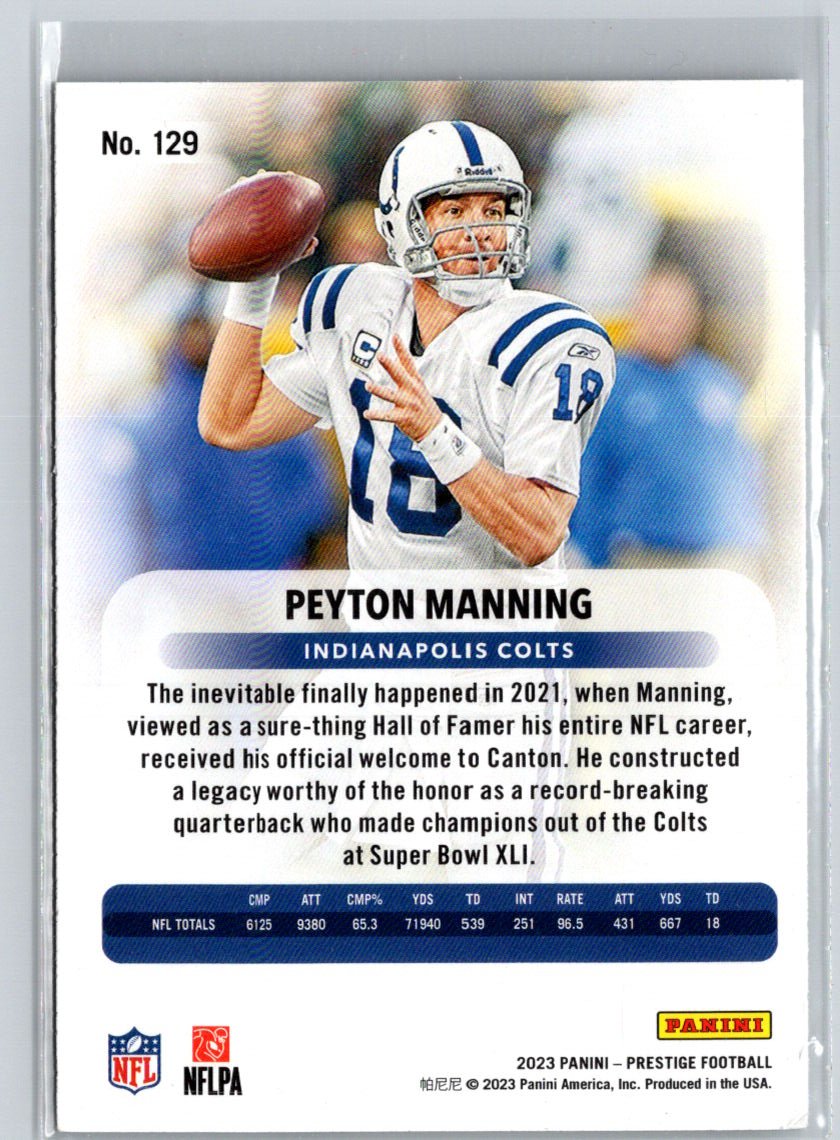 2023 Panini Prestige #129 Peyton Manning Xtra Points Sunburst V07