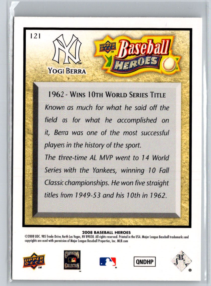 2008 Upper Deck Baseball Heroes #121 Yogi Berra V07