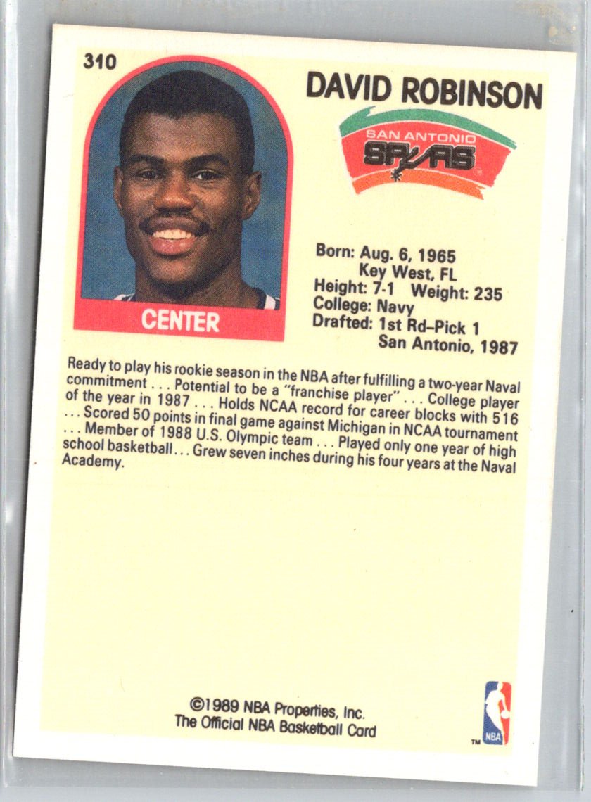 1989-90 Hoops #310 David Robinson V08