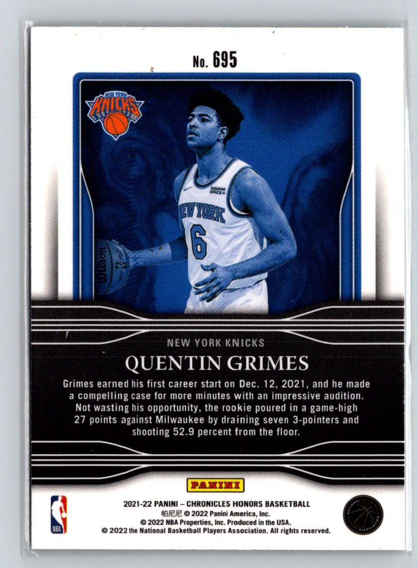 2021-22 Panini Chronicles #695 Quentin Grimes V08