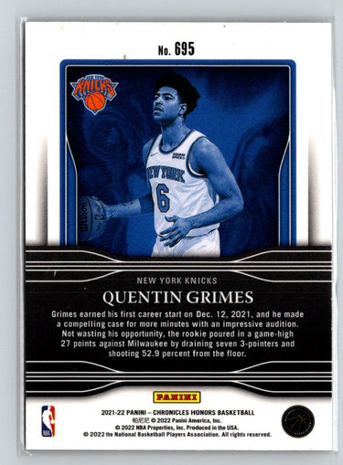 2021-22 Panini Chronicles #695 Quentin Grimes V08