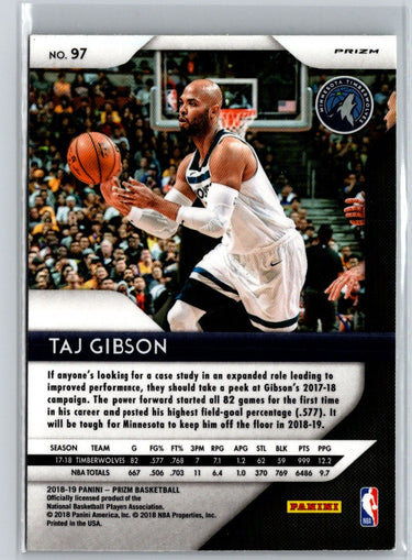 2018-19 Panini Prizm #97 Taj Gibson Prizms Green V08