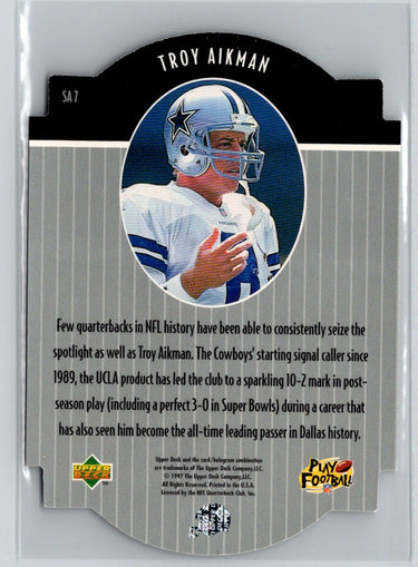 1997 Upper Deck #SA7 Troy Aikman Star Attractions V09
